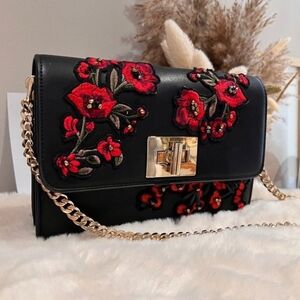 MANGO Floral Gold Chain Purse